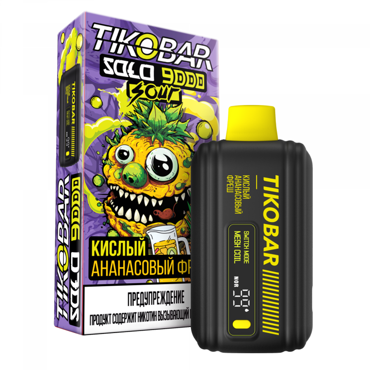 (М) Одноразовая электронная сигарета Tikobar Sour 9000 - Кислый ананасовый фреш