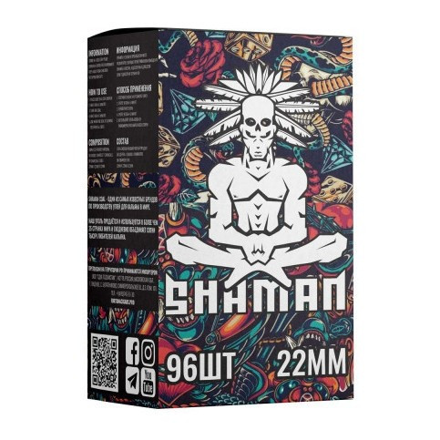 Уголь для кальяна Shaman 96 шт (22 мм)